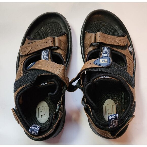FootJoy Mens Golf Sandals 7M With SoftSpikes In Brown - Picture 1 of 9